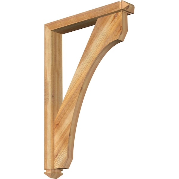 Ekena Millwork Legacy Arts and Crafts Rough Sawn Bracket w/ Offset Brace, Western Red Cedar, 4"W x 24"D x 36"H BKT0402X24X36LEC03RWR - main